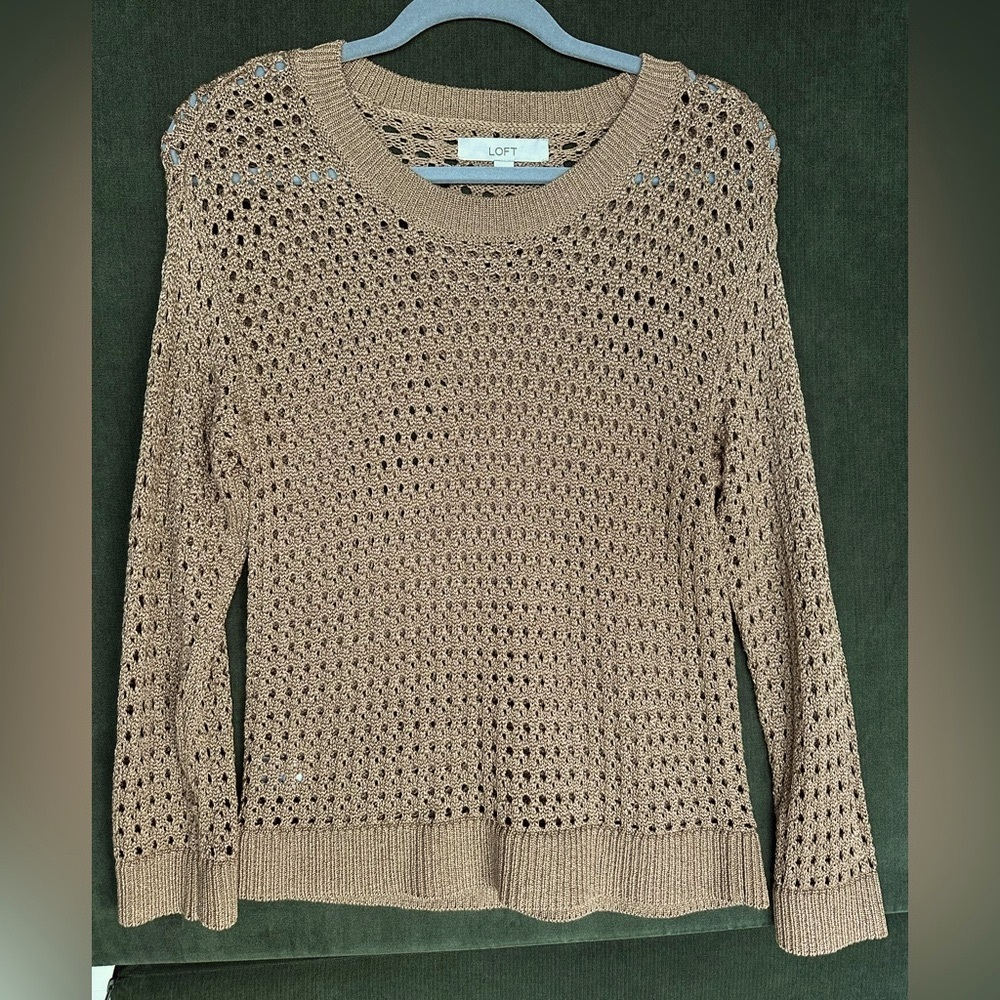 EUC LOFT Chunky Mesh Stitch Sweater - Picture 2 of 5